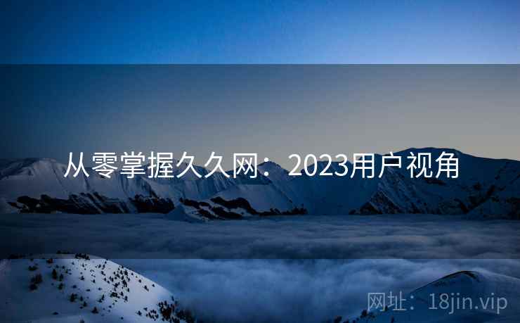 从零掌握久久网：2023用户视角
