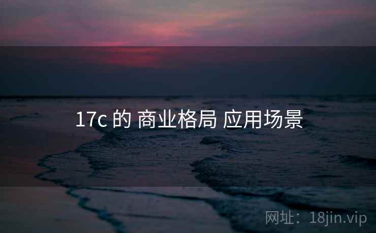 17c 的 商业格局 应用场景 17c 的 商业格局 应用场景