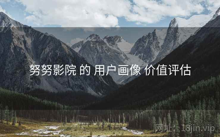 努努影院 的 用户画像 价值评估 努努影院 的 用户画像 价值评估